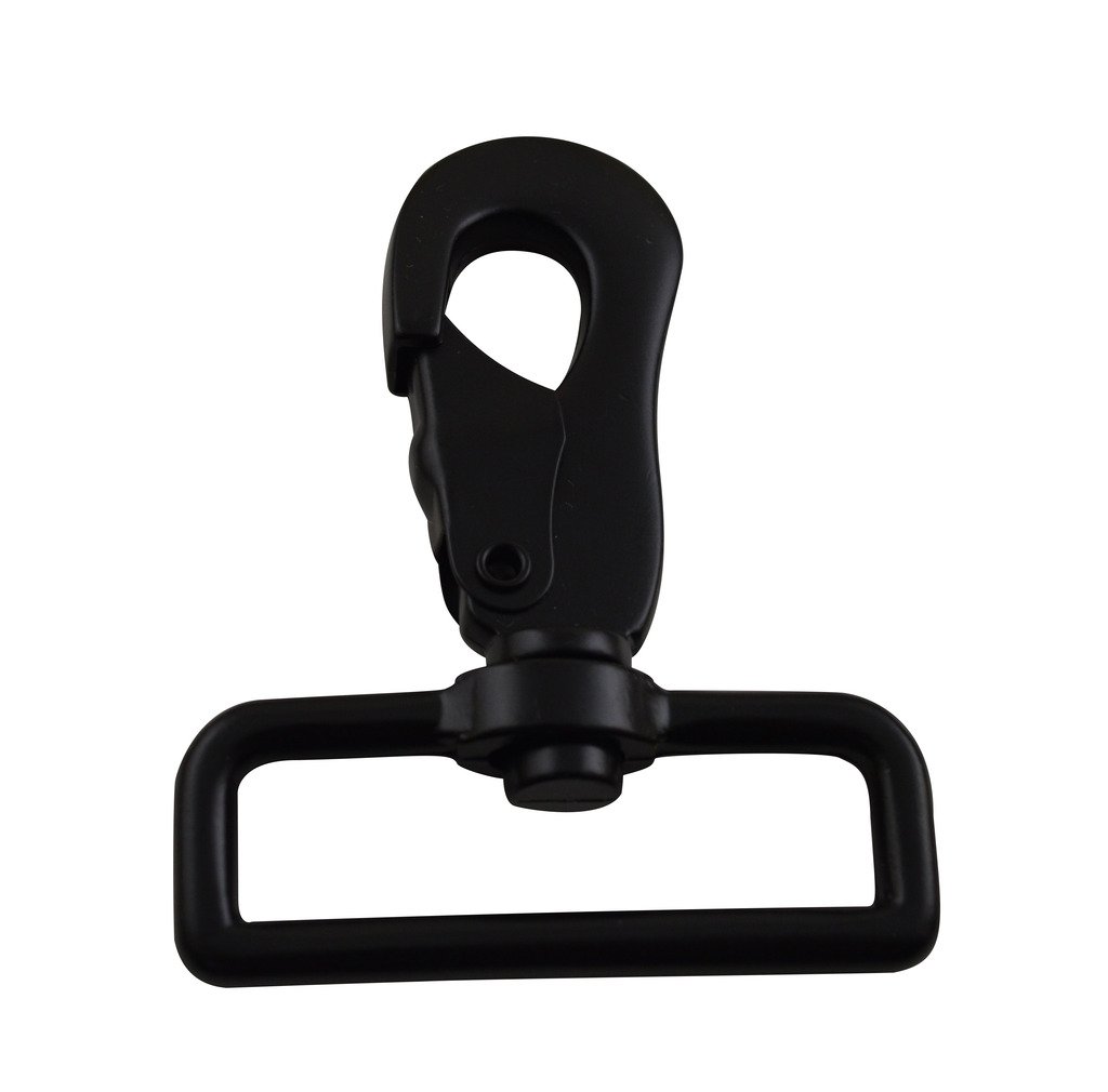 Amanaote Amanaote Black 2" Inside Diameter D-Ring Lobster Clasp Claw Swivel Clasp Hook Pack of 2