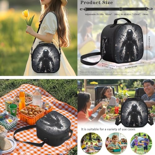 Space Astronaut Middle School Backpack for Boys Bookbags with Lunch Box and Pencil Case Cool Backpacks for Boys Teens Schoolbags with Compartment for Elementary Students 4 Pcs4