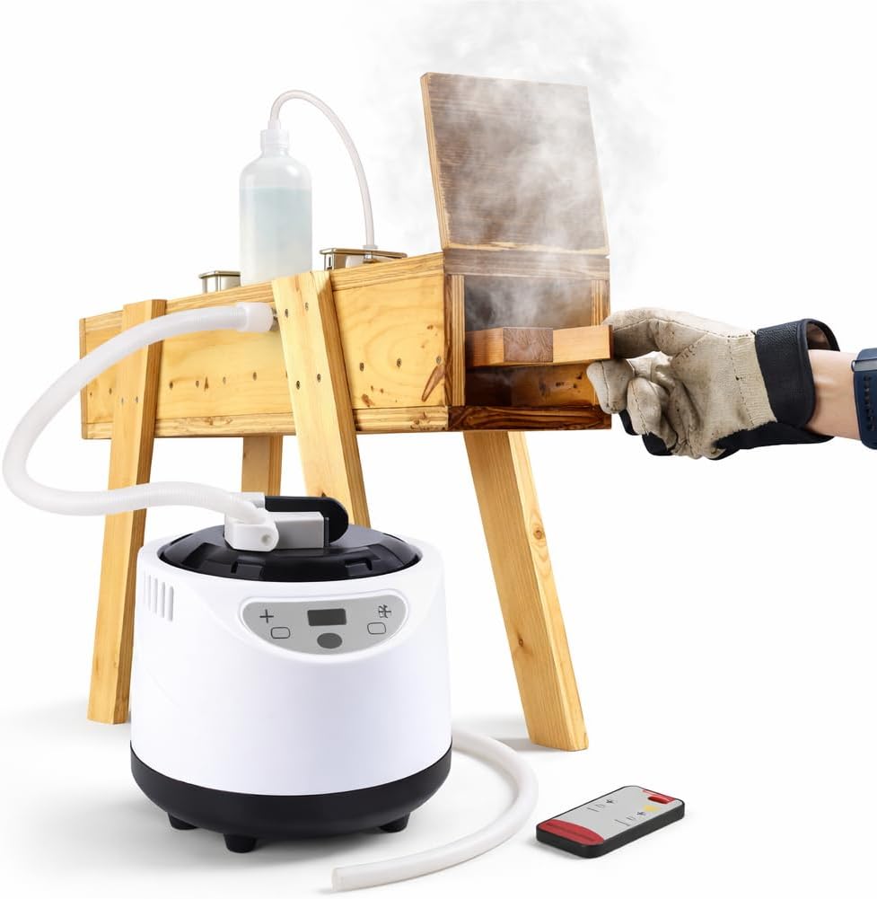 Wood Steamer for Bending Wood – 2L Electric Steam Generator for Steam Box, 1000W Remote-Controlled Steaming Unit for Chair Backs, Furniture Curves, Boat Ribs, DIY Woodworking Projects