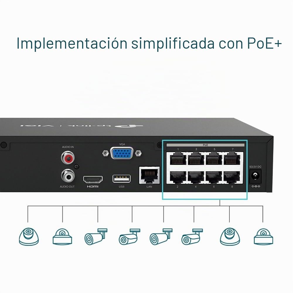 NVR VIGI TP-LINK VIGI NVR1008H-8P 08ch PoE Bay 1HDD H265+