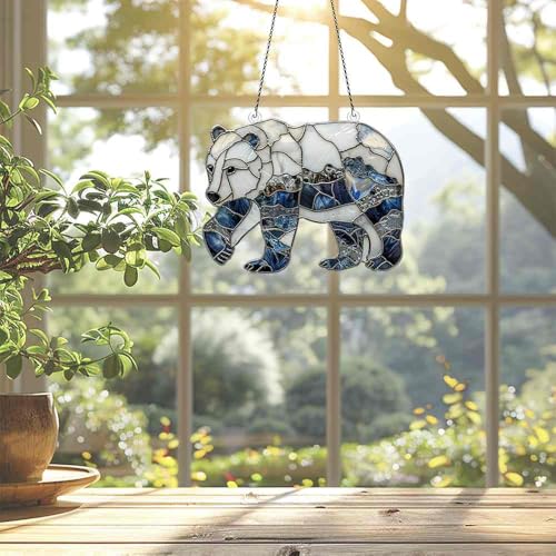 Image of Polar Bear Acrylic Ornament Gift for Bear Lovers Christmas Hanging Decor