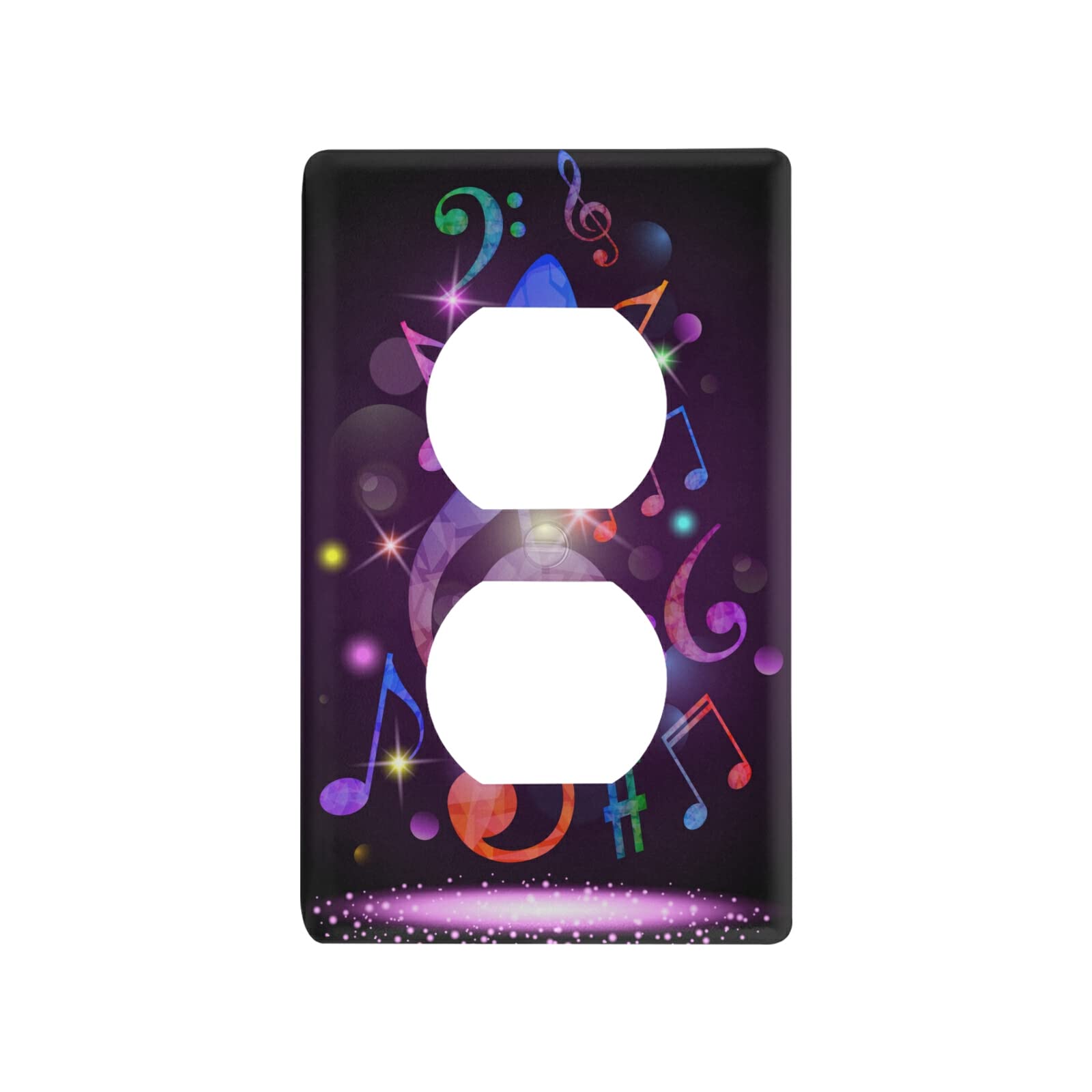 Music Note Light Switch Cover Decorative Receptacle Outlet Wall Plate Guard Plastic Light Switch Plates for Home Decor Room Office Bathroom (Duplex Outlets Cover)