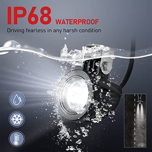 2 Inch Led Motorcycle Driving Lights,6000K Spotlights Led Round Light Waterproof Off Road Ditch Light Work Lamp For Motorcycle Atv Utv Dirt Bike 4X4 Pickup Truck Boat #TOP4