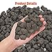 vchin 10 lbs Durable Black Lava Stones for Indoor Gas Fireplaces, Fire Pits, and Fire Pit Tables, Gas Fireplace Rocks, 0.8-1.2 Inch Fire Pit Stones for Outdoor Grills and Landscaping