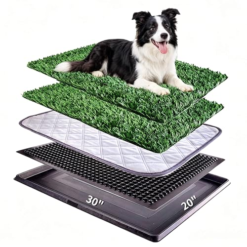 Dog grass pad with tray 30"x20" for indoor/outdoor potty