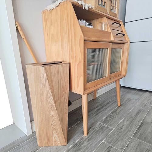 Caneca de basura de madera 22L con tapa y balde interior miniatura 5