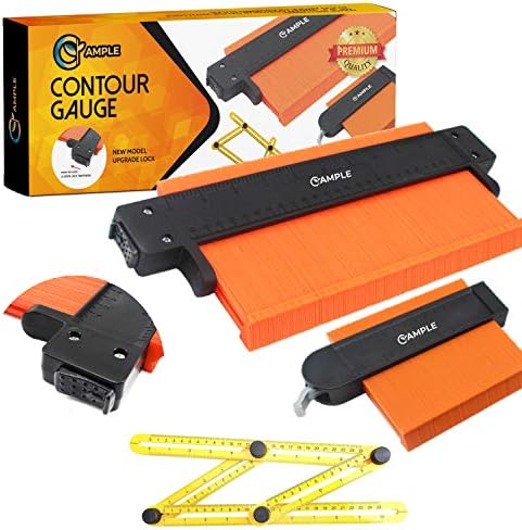 Contour Gauge Profile Tool with Lock, AMPLE 5 and 10 inch Widen Outline Shape Duplicator, 3 Pack Plastic Angle Measuring Woodworking Ruler, Finder, Precisely Copy Irregular Duplication Gauge Corners