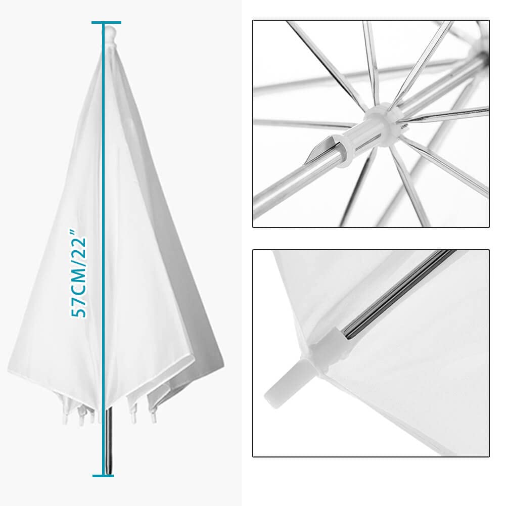 Ombrello professionale per fotografia, 83,8 cm, 84 cm, luce riflettente, luce bianca traslucida, morbida ombrello per video studio fotografico, 2 confezioni