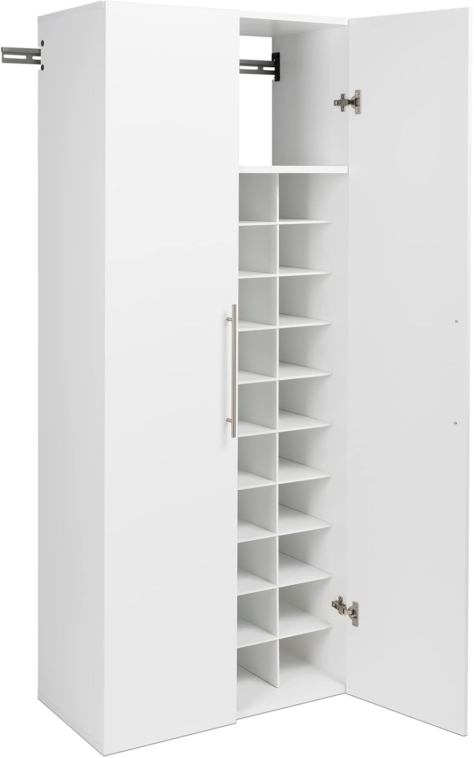 Prepac HangUps 30" Shoe Storage Cabinet, Cabinet Wall Mount, Wall Cabinet Storage for Shoes with 40 Cubbies, Ideal for Utility Room, Garage and Bedroom, 30" W x 72" H x 16" D, White