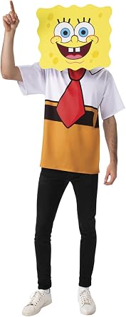 Rubies Adult Spongebob Squarepants Costume Top, XL, as picture, X-Large