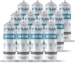 Polar De-Icer Spray 12 x 500ml - Fast Acting & Prevents Re-freezing - Ideal For Car Windscreens, Mirrors, Headlights, Locks & Gates - Melts Ice and Frost Quickly - Packaging May Vary