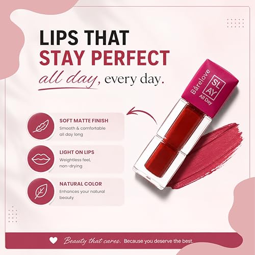 Image of BARELOVE SLAY All Day Non-Drying Liquid Lipstick for Women with Matte Finish One Swipe Application | Highly Pigmented |Smooth Glide Formula | Long Lasting | Transferproof | 12 ml | 810-BERRY DIVA