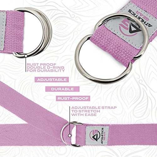 Yoga Strap Belt with Metal D-Ring Buckle, 6ft long & 1.5 inch wide, Made with Durable Cotton for Stretching and Flexibility - Image 5