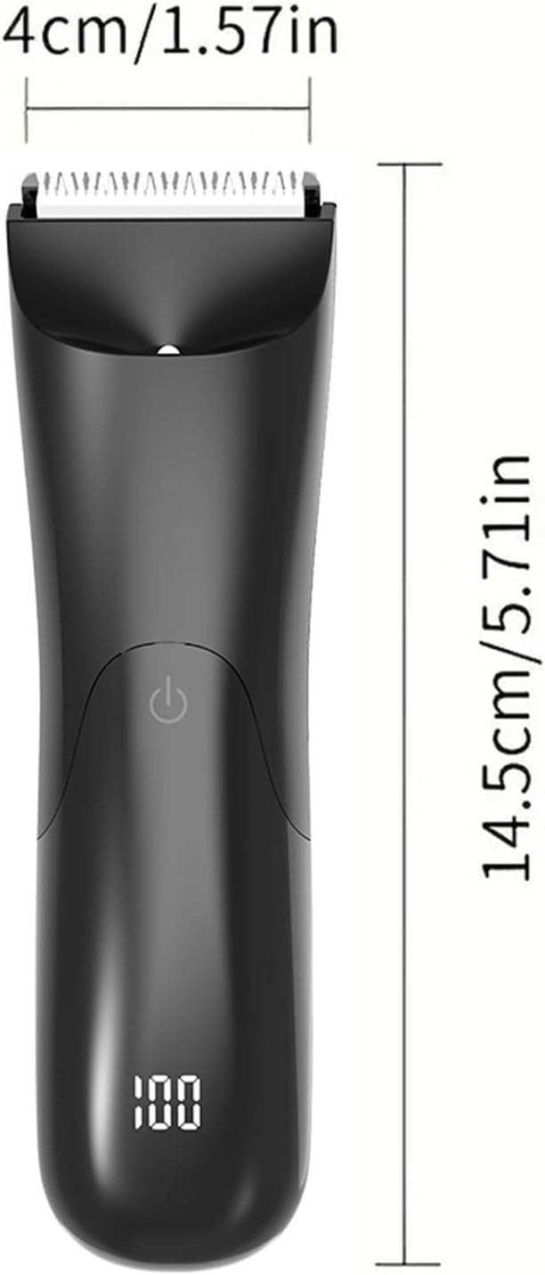 Men's Body Hair Trimmer Electric Hygiene Shaver with Ceramic Blades, Cordless Inguinal & Groin Trimmer for Gentle Grooming