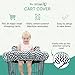 TOTES BABIES Shopping Cart Cover & Highchair Cover, Soft Cotton, with Phone Pouch, Black & White