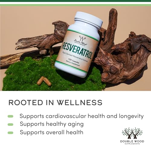 resveratrol supplement 500mg per serving 120 capsules resveratrol polygonum root extract providing 50 trans resveratrol healthy aging support by double wood