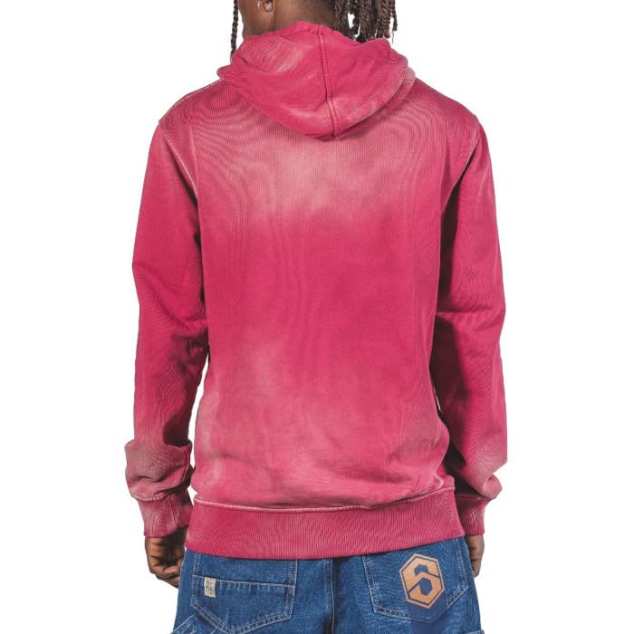 BlueSkin Felpa Uomo con Cappuccio | Stile Baggy | Skater | Hip Hop | Colore Rosso | Trattamento Aged 1 Year