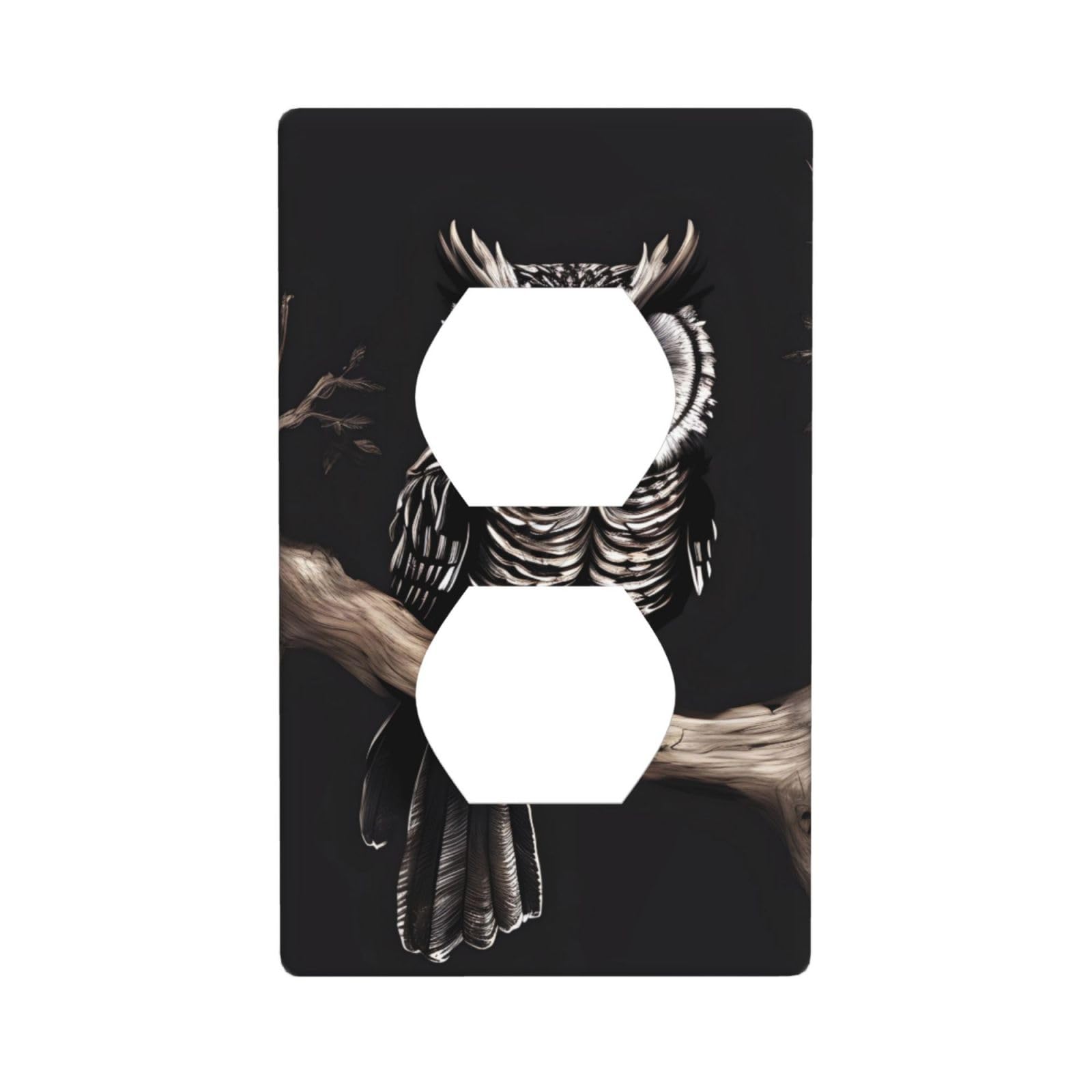 Late Night Owl Decorative Switch Plate Cover-Unbreakable Polycarbonate Wall Plate for Home Office, 1 Gang with Screws