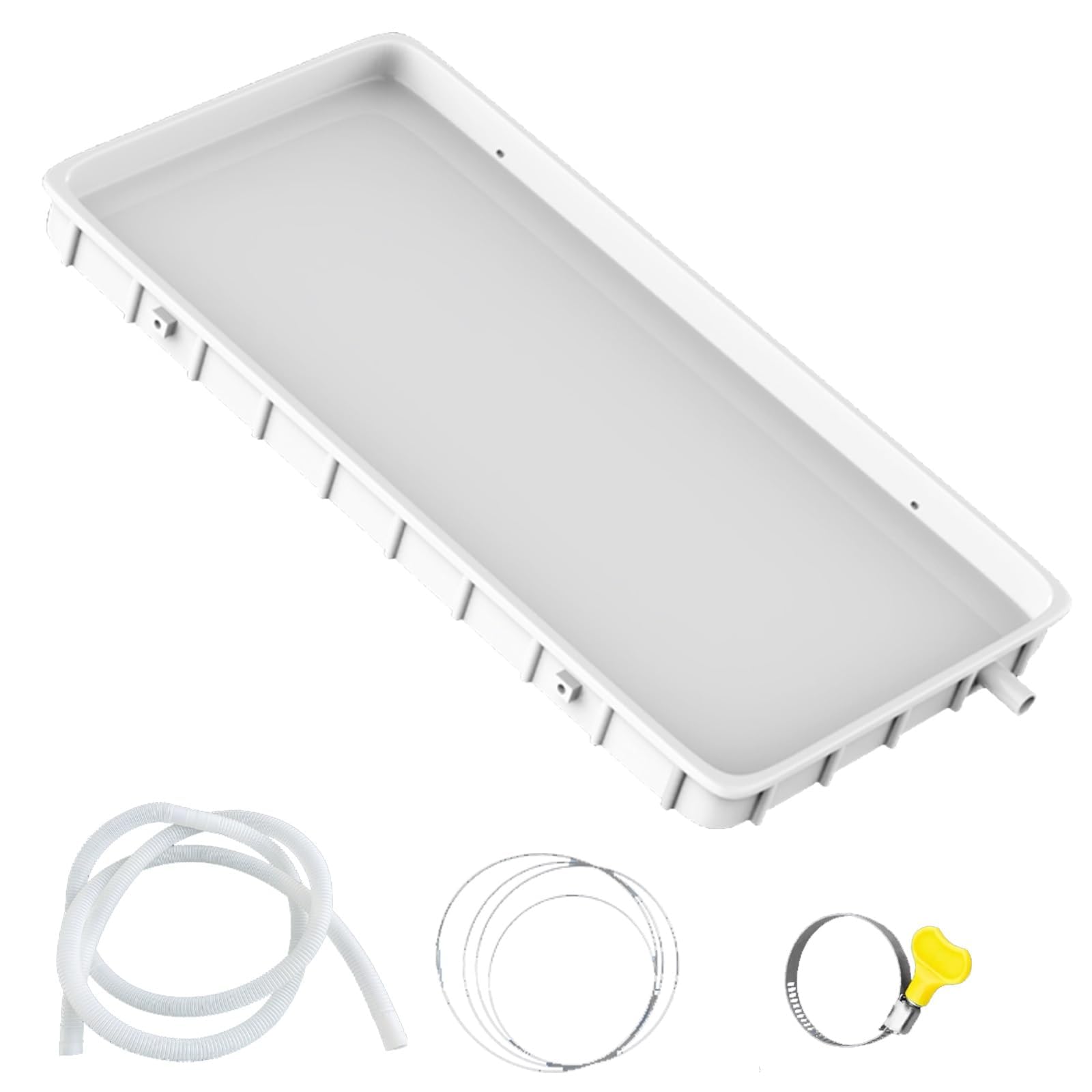 Vaschetta raccogli condensa climatizzatore, altezza 3cm, tubo scarico fisso 3m, più misure disponibili