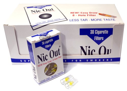 Nic Out Filters For Cigarette Smokers (New Easy Draw 8 Hole Filter System) (20)