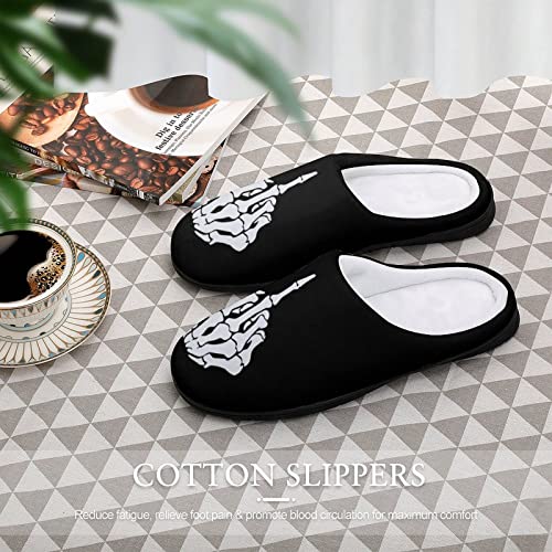 Fuck Off Middle Finger Plush Slippers Funny Graphic Footwear Cotton House Shoes for Men Indoor Outdoor4