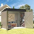 Quinora Outdoor Metal Shed, 6x4 FT Metal Shed with Slopping Roof and Lockable Doors, Waterproof Outdoor Tool Storage Clearance for Garden, Backyard
