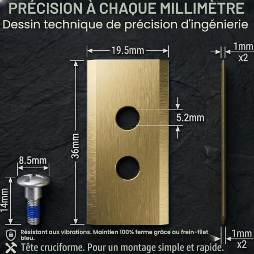 HAUSPROFI Lot de 32 lames et lames de rechange en titane pour Mammotion Luba 2, Luba 1 & Yuka, testé DIN EN 50636-2-107, +60 % de lames robotiques durables, avec vis sécurisées et boîte - 4