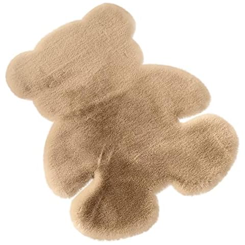 Sakamura Soft Bear Shaped Area Rug - Cute Bedroom Area Rug - Fuzzy Bedroom Rug for Teen Girl, Washable Faux Fur Rug, Fluffy Rug for Nursery Room Decor Cover