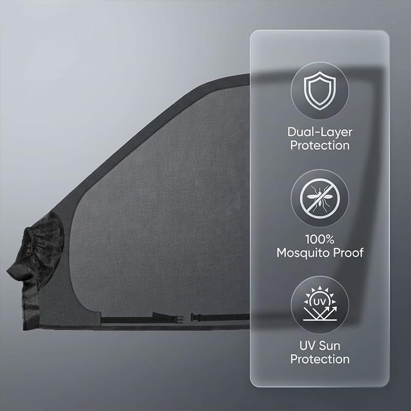 2 Stück Auto Magnetische Seitenfenster Insektenschutzgitter für Mercedes Sprinter 2007-2025,Sonnenschutz Atmungsaktiv Mückennetz Fensternetz Camping Zubehör Sichtschutz