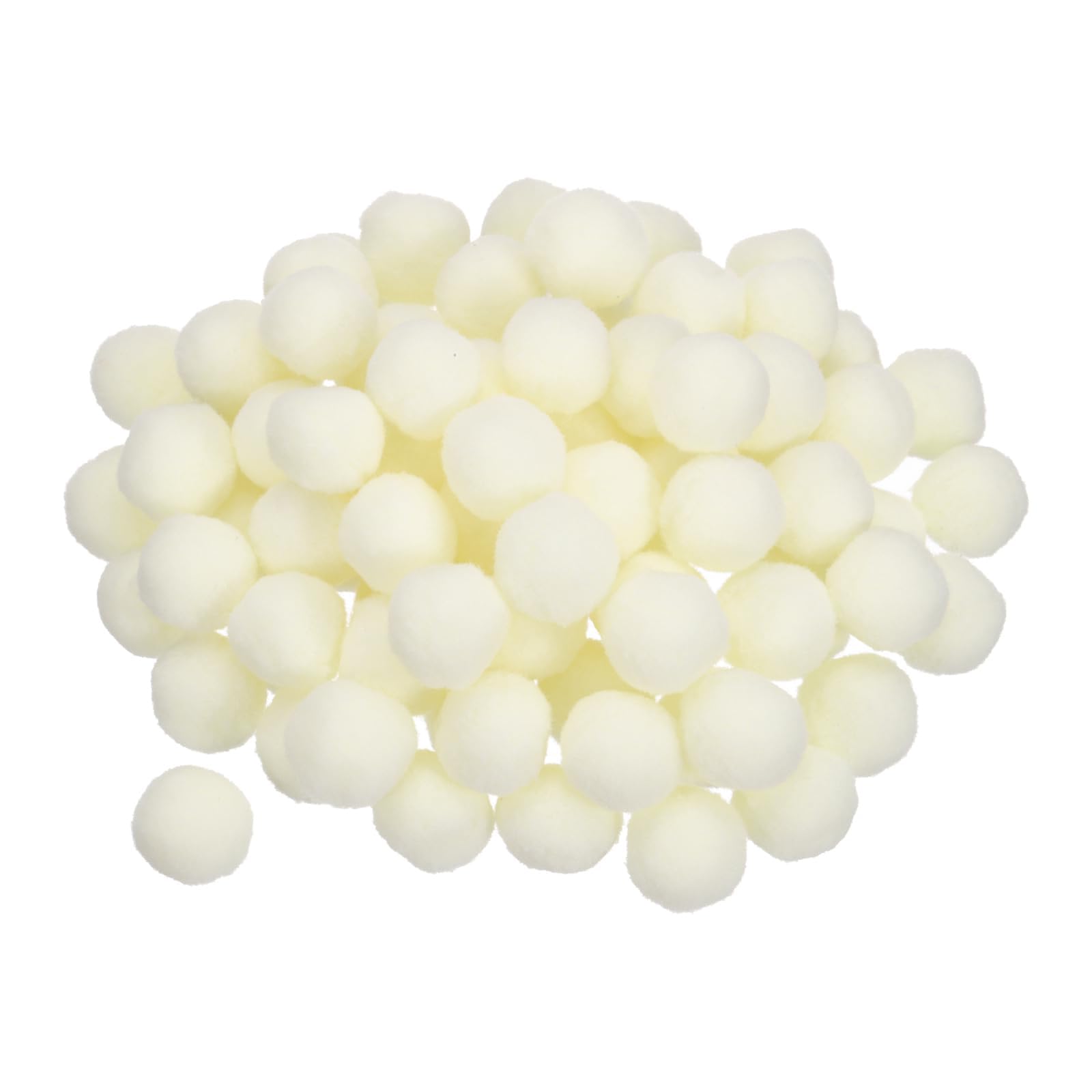 Unifizz 100Pcs Pom Felt Balls, 2cm Milk White Fabric Pom Poms for Crafts, DIY Decor and Festive