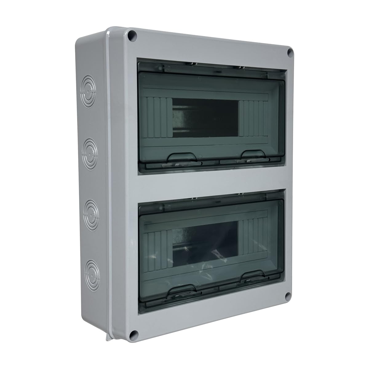 RACO MCB Distribution Box - 24-Way IP65 Waterproof Circuit Breaker Box Featuring a Transparent ABS Plastic Cover, Ideal for Household, Industrial, and Commercial Use.