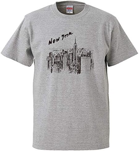 Amazon Chatte Noir Tシャツ メンズ 半袖 おしゃれ ニューヨーク Nyc 都会 イラスト アメリカン クルーネック Uネック ユニセックス 男女兼用 プリントtシャツ Tシャツ カットソー 通販