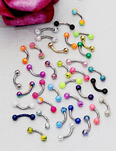 Vsnnsns Eyebrow Piercing Jewelry 16G Stainless Surgical Steel Curved Barbell Eyebrow Ring Vertical Labret Lip Jewelry Rook Daith Earrings Piercing Jewelry for Women Men 6mm 8mm 10mm 16 Gauge4