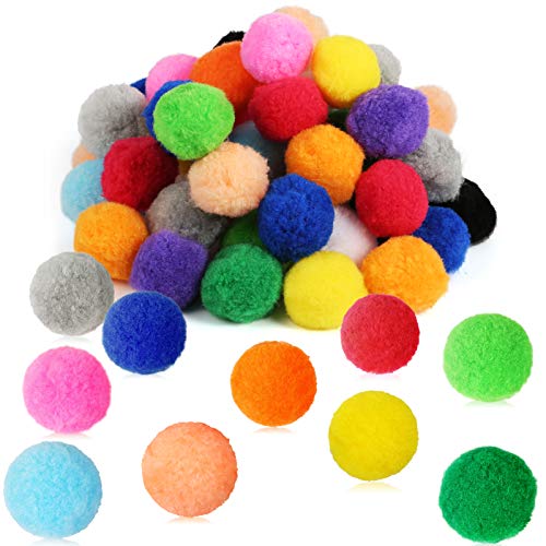 Pllieay Lot de 60 pompons moelleux de 5 cm - Assortiment de 15 couleurs