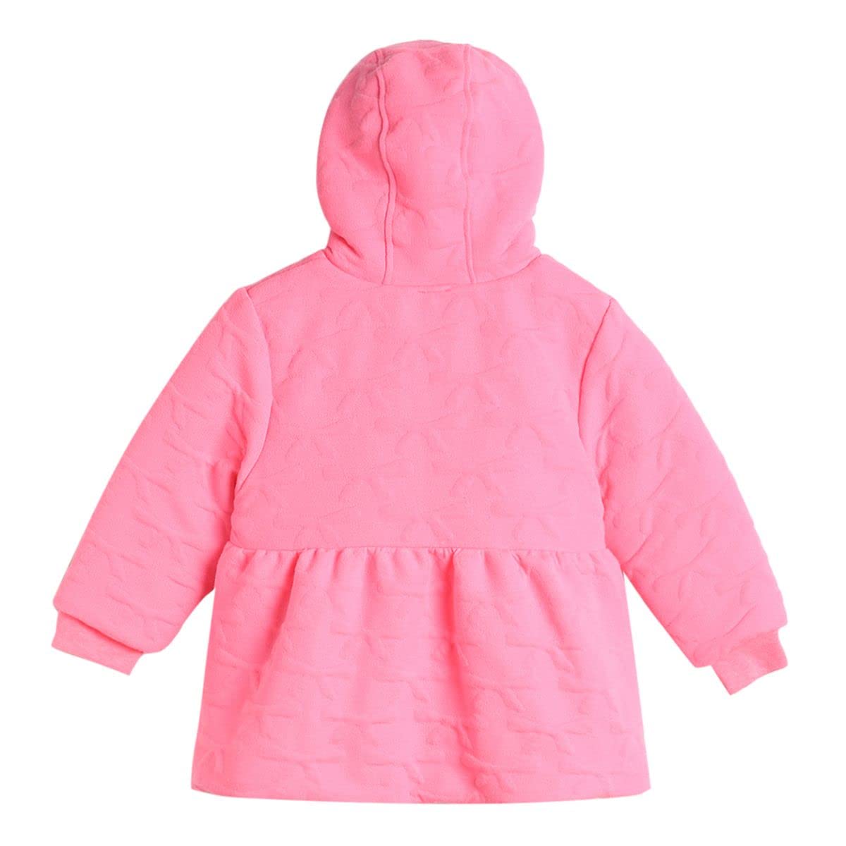 miniklub Baby Hooded Full Sleeve Knitted Cotton Neon Pink Color Jacket (3-6M)