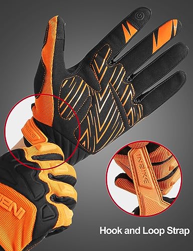 Image of INBIKE Mountain Bike Gloves for Men Knuckle Guard Padded Cycling Gloves | 5mm Shock-Absorbing Palm Padding, MTB, Motocross, Road Cycling, Dirt Biking, Touchscreen Fingers, Anti-Slip Palm