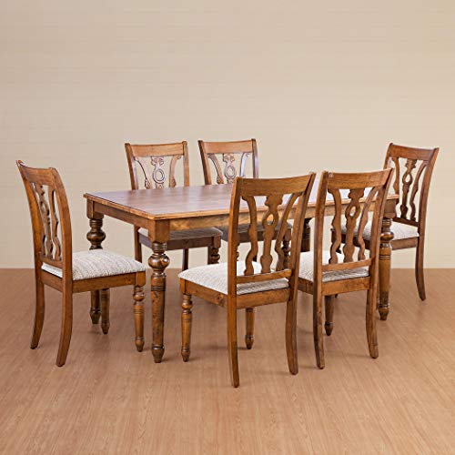 Home Centre Tagetes 6-Seater Dining Set with Chairs – Brown