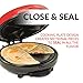 Taco Tuesday Deluxe 8-Inch 6-Wedge Electric Quesadilla Maker with Extra Stuffing Latch, Red