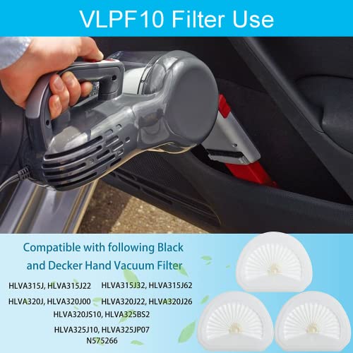 Image of 6 Pack VLPF10 Filter for Black + Decker Dustbuster Cordless Handheld Vacuum | Compatible with HLVA320J26, HLVA325J10, HLVA315J22 Replacement Filter HLVA315J, HLVA320J, HLVA325BP07 Part N575266, N600601
