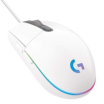 Logitech G203 LIGHTSYNC Gaming Mouse with Customizable RGB Lighting White