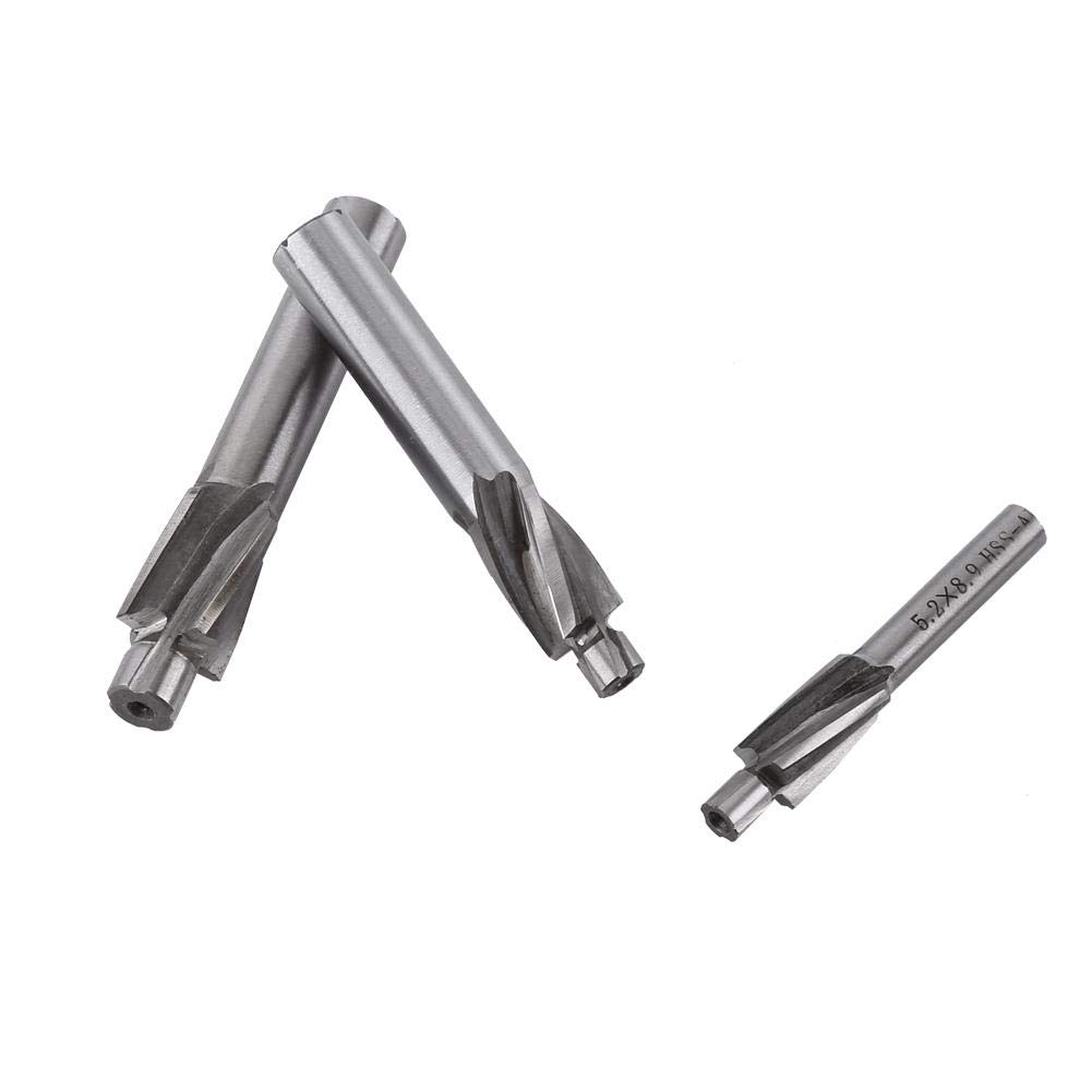 5 Stücke Senker Schaftfräser, Senkkopf Schaftfräser Slot Bohrer Werkzeug M3-M8 4 Flöten HSS-AL zum Fräsen von Kupfer, Aluminium, Stahl, Gusseisen usw, M3 M4 M5 M6 M8