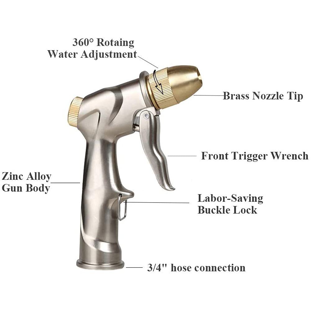 Pistola pulverizadora de agua de metal de alta presión para el hogar, césped, coche, riego y jardinería