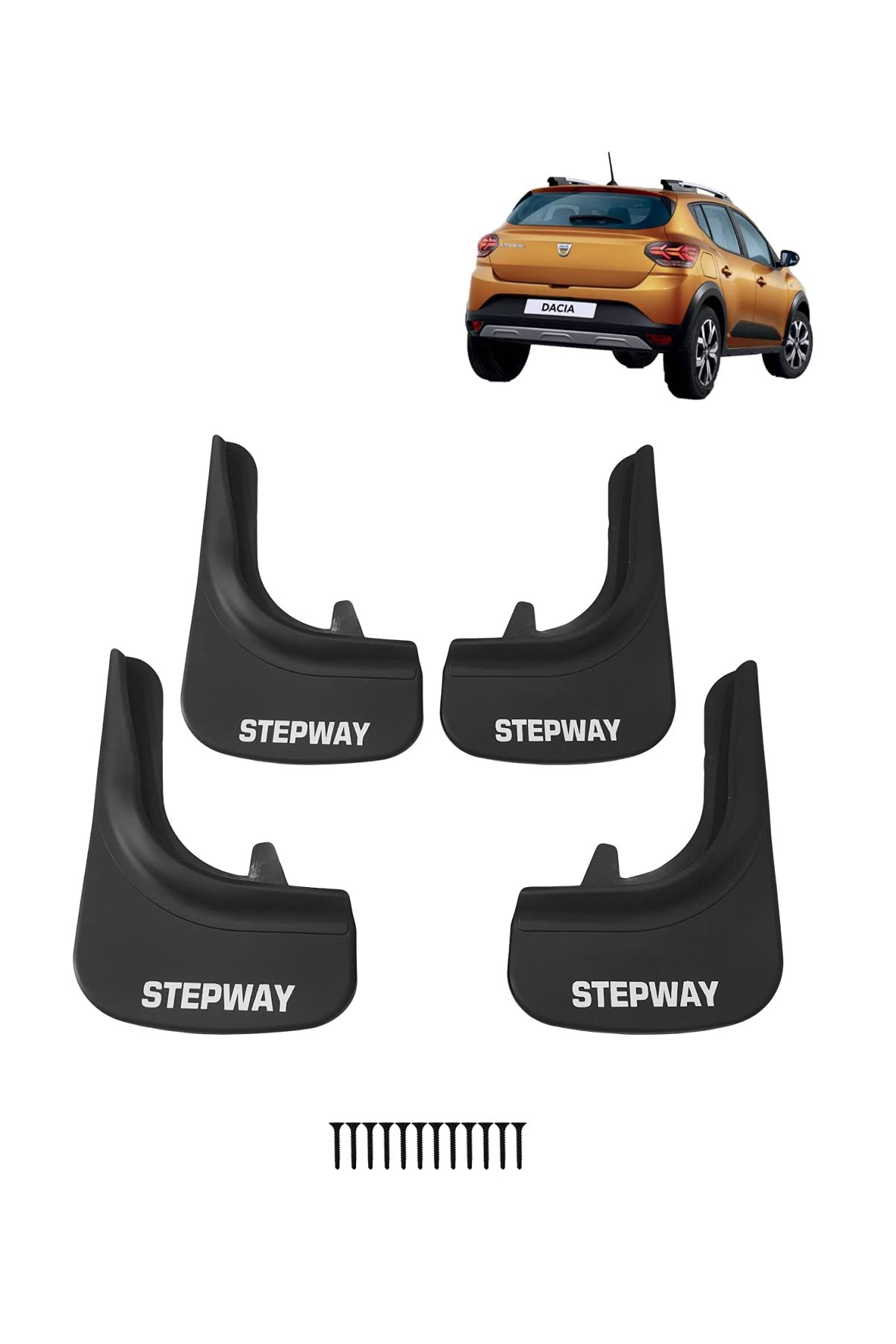 Mhfdpp 4 Pièces Bavettes Voiture Pour Dacia Sandero Stepway 2020-2023 - Garde-Boue Imperméables Anti-Éclaboussures