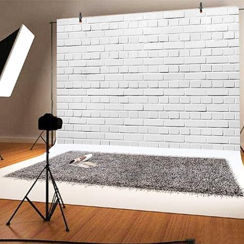 Fondo Fotográfico Tela Ladrillo Blanco 8x6 FT miniatura 5