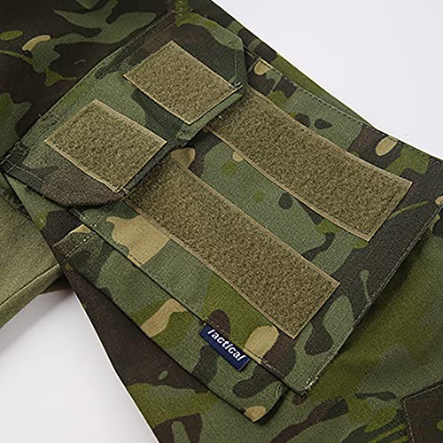 KINROCO Men's Tactical Uniform Long Sleeve Military Combat Shirt Hunting Trousers for Airsoft Paintball Size S Black - Image 2