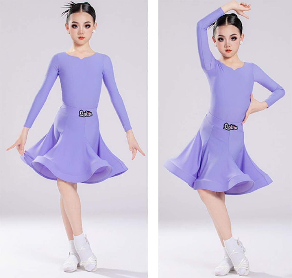 Vestido de baile latino para niña, disfraz para competición baile infantil