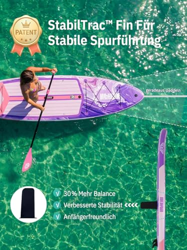 Niphean (Extra Groß) Stand Up Paddling Board, SUP für 2+1 Personen/Familien, SUP Board mit (Anfängergeeignet) StabilTrac Finne, Wasserdichte Handyhülle, Stand Up Paddle Board for Adults, Geschenkideen