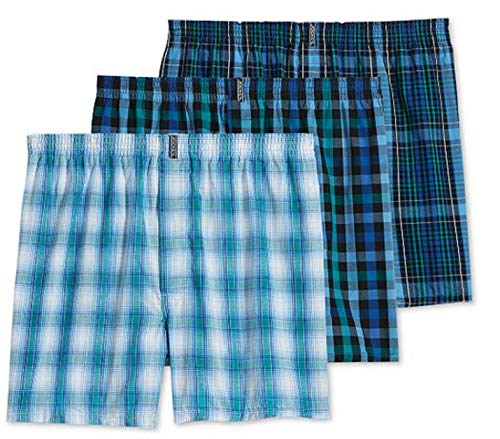 Jockey Men's Underwear Classic Full Cut Boxer - 3 Pack (Soft Plaid/Varigated Plaid/Huge Check, LG (Waist 36-38