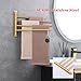 GERZWY Wall Mount Bath Towel Rack with 4 Arms Hanger Towel Holder Bathroom Swing Arm Towel Bars Organizer Stainless Steel Gold Finished HYG04-BE