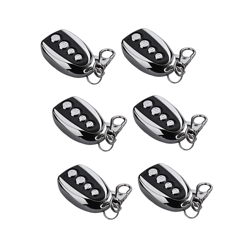 Xnuiasqe 6Pcs 433.92Mhz Universal Remote Control For Garage Doors And 4-Button Keychain Duplicator Garage Door Opener
